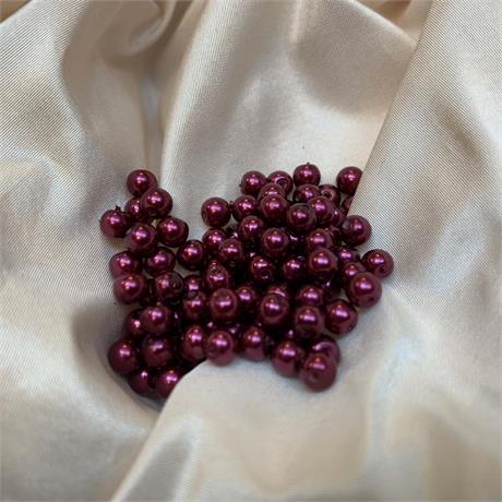 Pracht Waxed Glass Pearl Beads - Dk Red Image 1