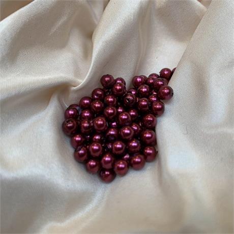 Pracht Waxed Glass Pearl Beads - Red Image 1