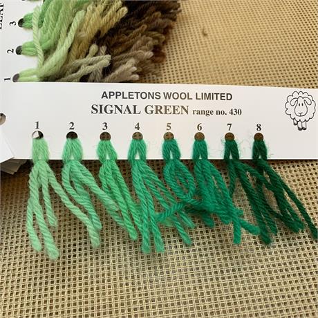 Appletons 4-ply Tapestry Wool Skein Signal Green - 10m Image 1