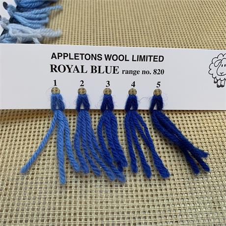 Appletons 4-ply Tapestry Wool Skein Royal Blue - 10m Image 1