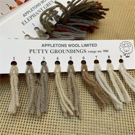 Appletons 4-ply Tapestry Wool Skein Putty Groundings - 10m Image 1