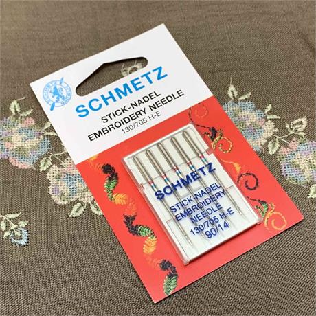 Schmetz 130/705 H-E Embroidery Machine Needles 5pk - #90 Image 1
