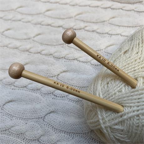 30cm SeeKnit Shirotake 6mm Bamboo Single Pointed Needles   Image 1