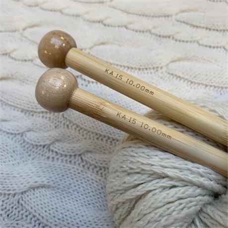 30cm SeeKnit Shirotake 10mm Bamboo Single Pointed Needles   Image 1