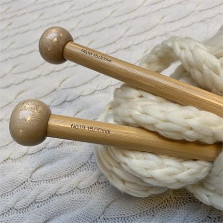 30cm SeeKnit Shirotake 15mm Wooden Single Pointed Needles  Image 1