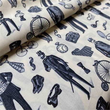 Victorian Gents Printed Cambric Image 1