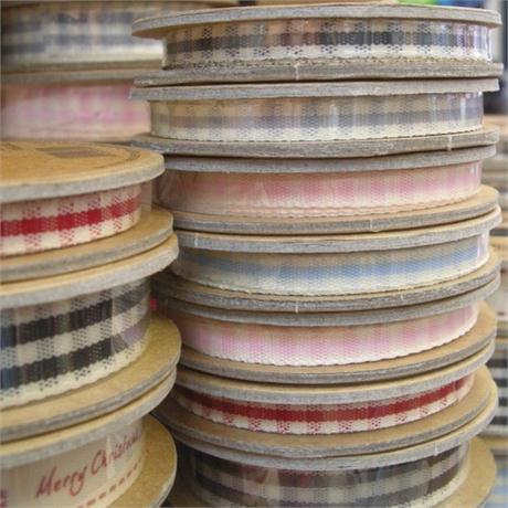 Rustic Gingham Ribbon 7mm Image 1