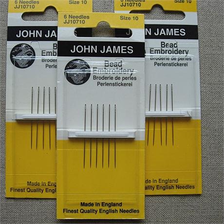 John James BEAD EMBROIDERY NEEDLES SIZE 10 6 PKSize 10 Bead Embroidery Image 1