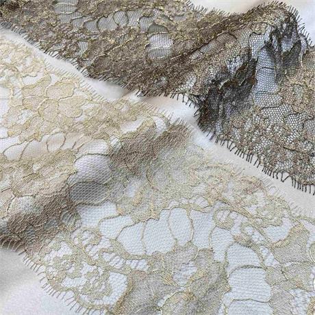 Fine French Metallic Lace Trim Image 1