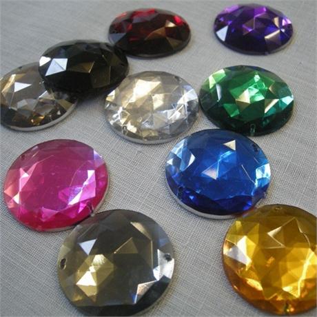 Plastic Flat Back Sew-On Circular Bead Image 1