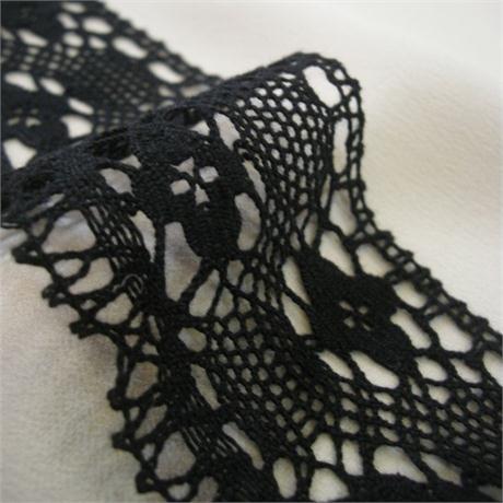 Black Cotton Lace 60mm Image 1