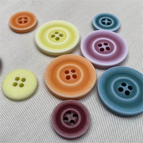 Italian 4-Hole Stone Wash Effect Plastic Button Image 1
