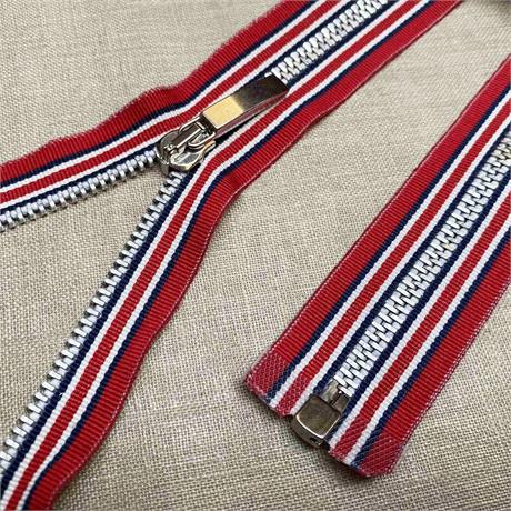 T5 Lampo Red Multi Stripe Tape Open End Zip Image 1
