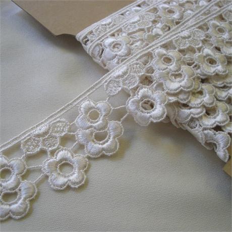 Cream Cotton Guipure Border 40mm Image 1