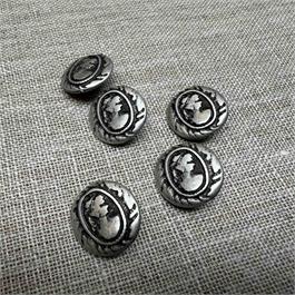 Antique Silver Cameo Button Thumbnail Image 1