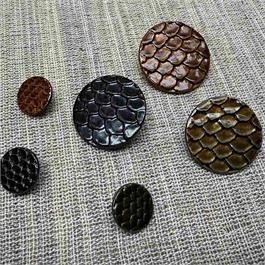 Italian Enamelled Dragon Scale Metal Shank Button thumbnail