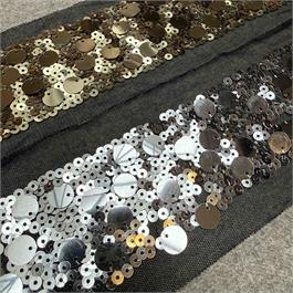 Sequinned Embroidered Tulle Trim thumbnail