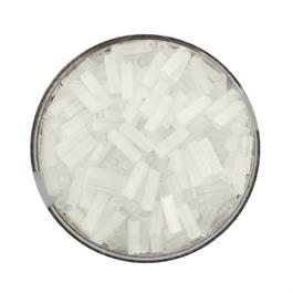 WHITE GLASS BUGLE BEADS 6MM 15G thumbnail