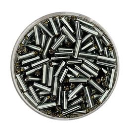 SLATE GLASS BUGLE BEADS 6MM 15G thumbnail