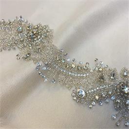 Handmade Indian Crystal Beaded Paisley Border thumbnail