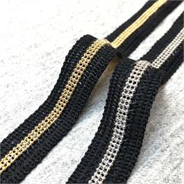 Black Braid with Metal Ball Chain thumbnail