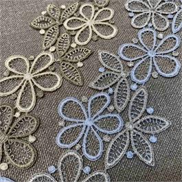 Viscose/Polyester Metallic Macrame Border thumbnail