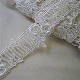 Ivory Cotton Guipure Trim 40mm thumbnail