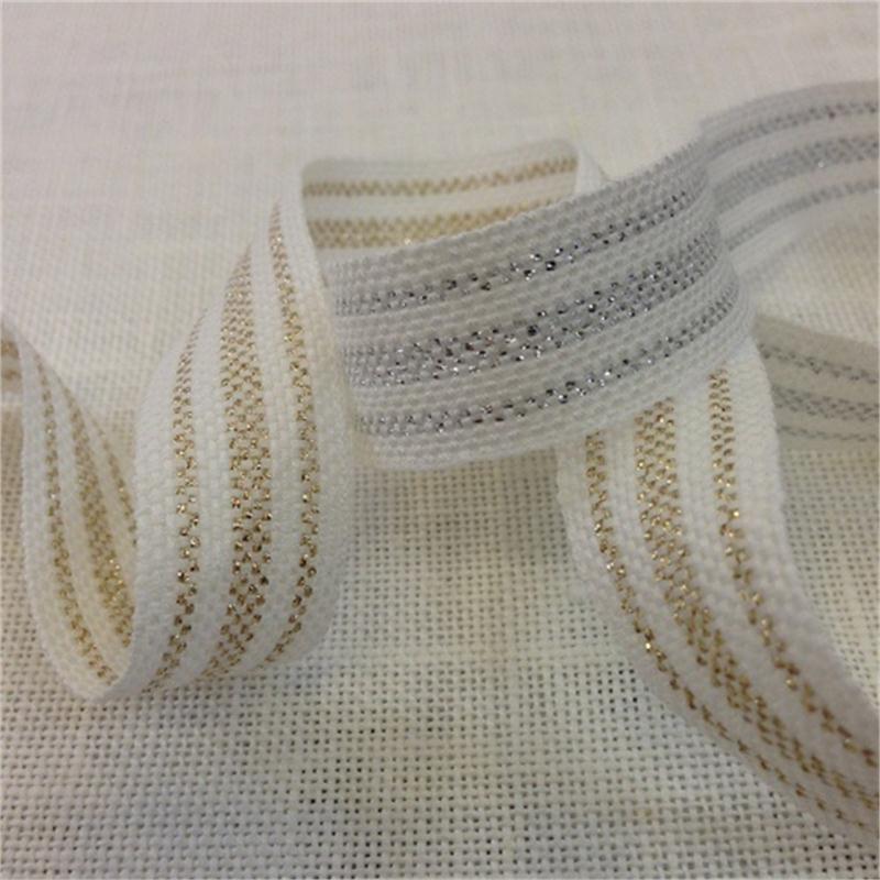 Natural Linen Ribbon with Lurex