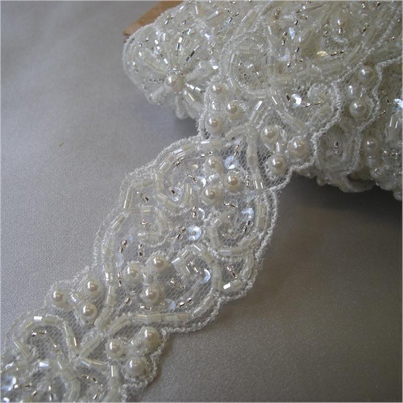 Fine Ivory and Crystal Beaded Trim
