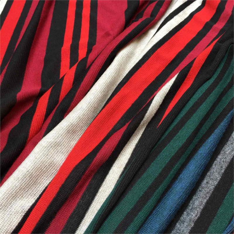 Viscose knit stripe