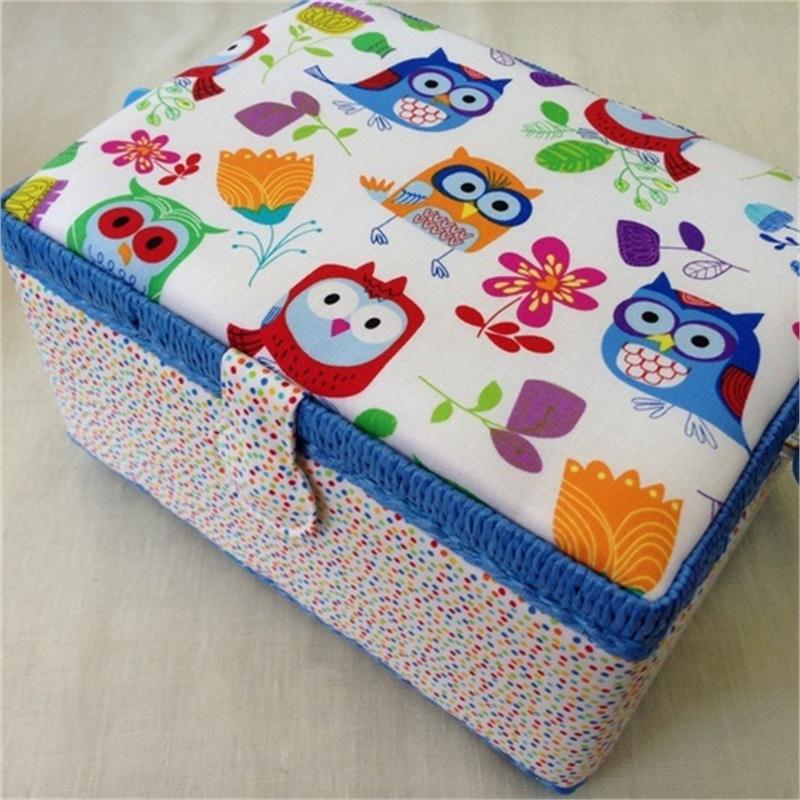 Give a Hoot Rectangle Sewing Basket